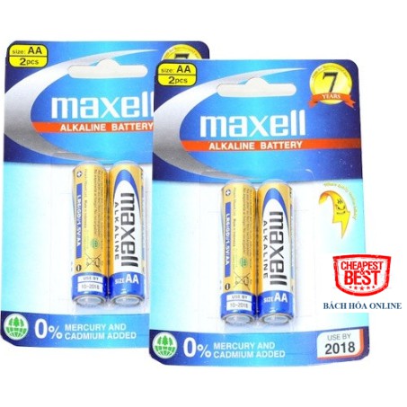 Pin đũa 3a pin tiểu 2a maxell - vỉ 2 viên