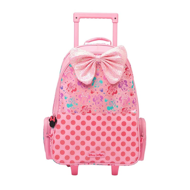 Smiggle Minnie Mouse Trolley Backpack with Light Up Wheels - IGL441141CFT
