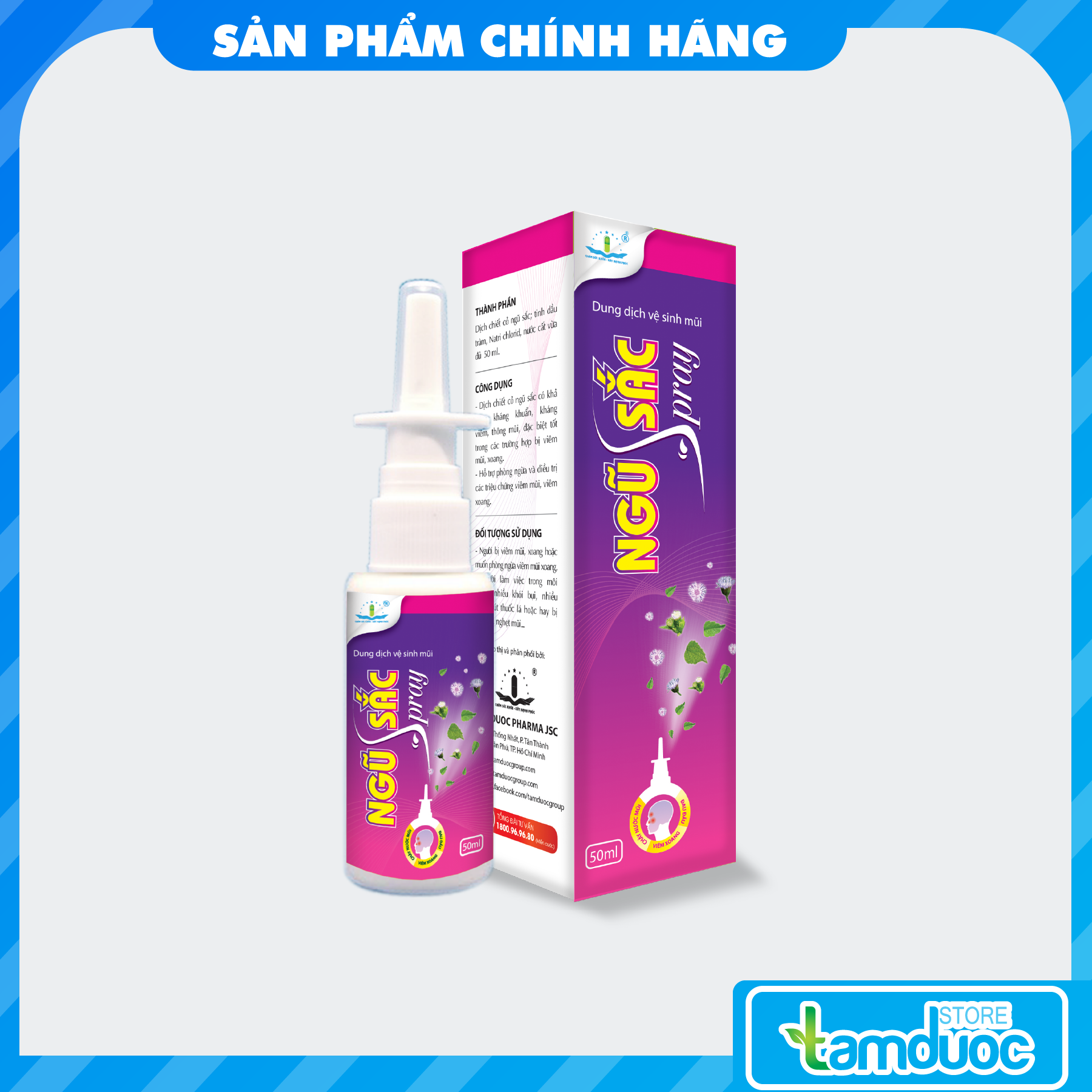 Xịt mũi Ngũ Sắc Spray hỗ trợ phòng ngừa và giảm viêm xoang, viêm mũi dị ứng - Sản phẩm chính hãng Tâm Dược