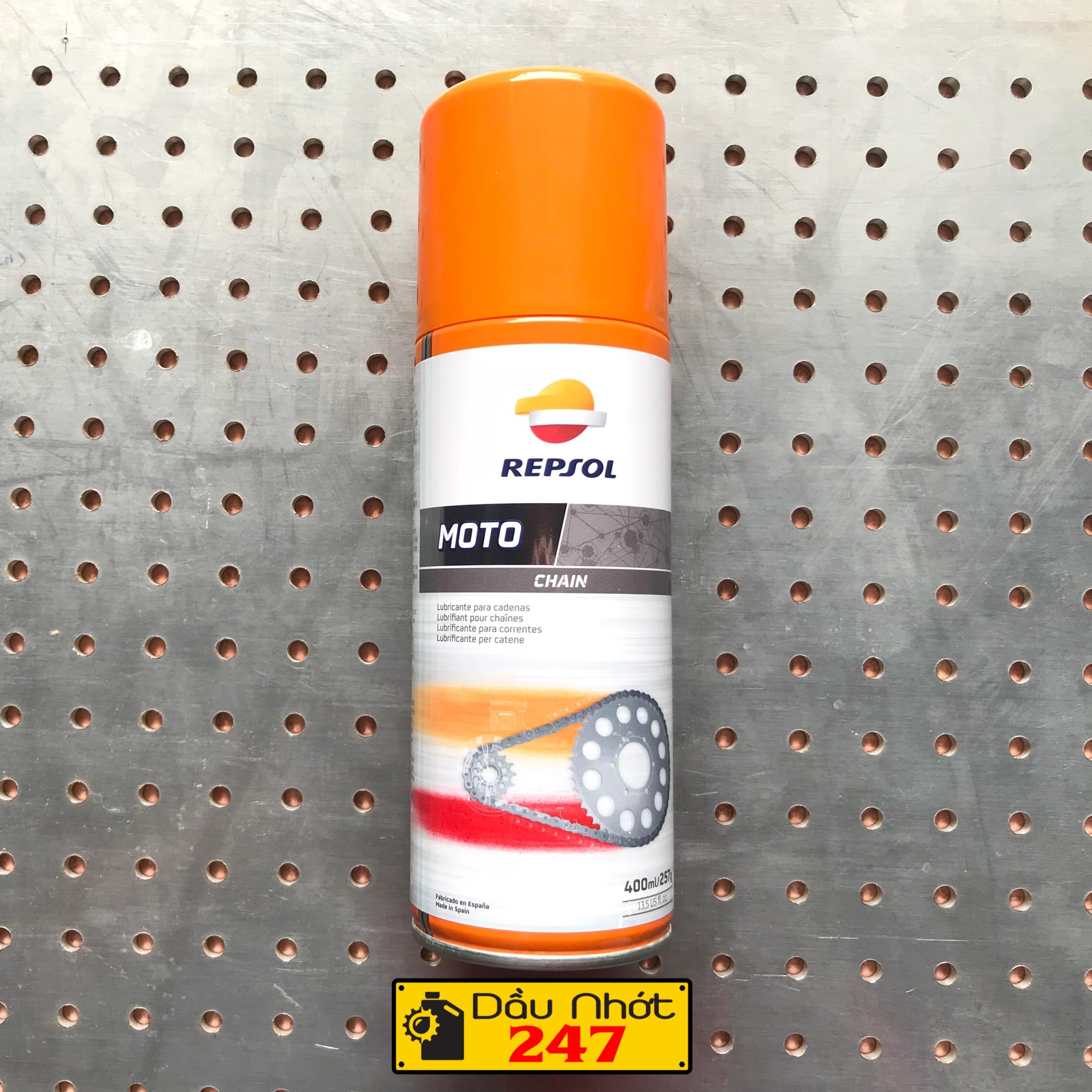 Chai xịt dưỡng sên/xích Repsol 400ml