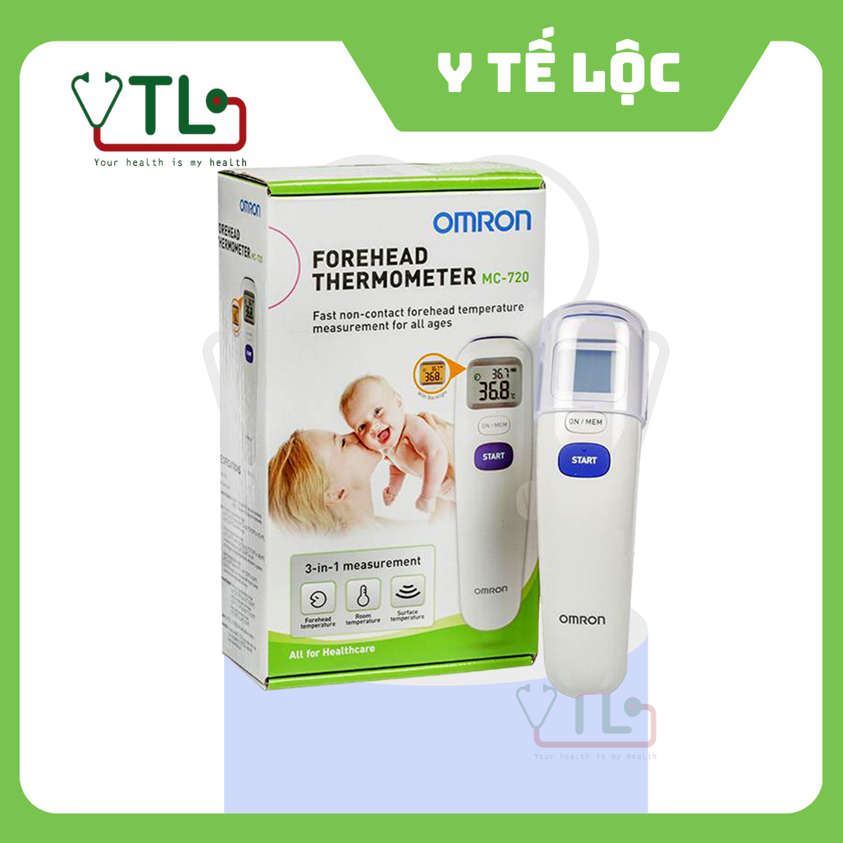 Nhiệt kế đo trán omron mc-720 yteloc