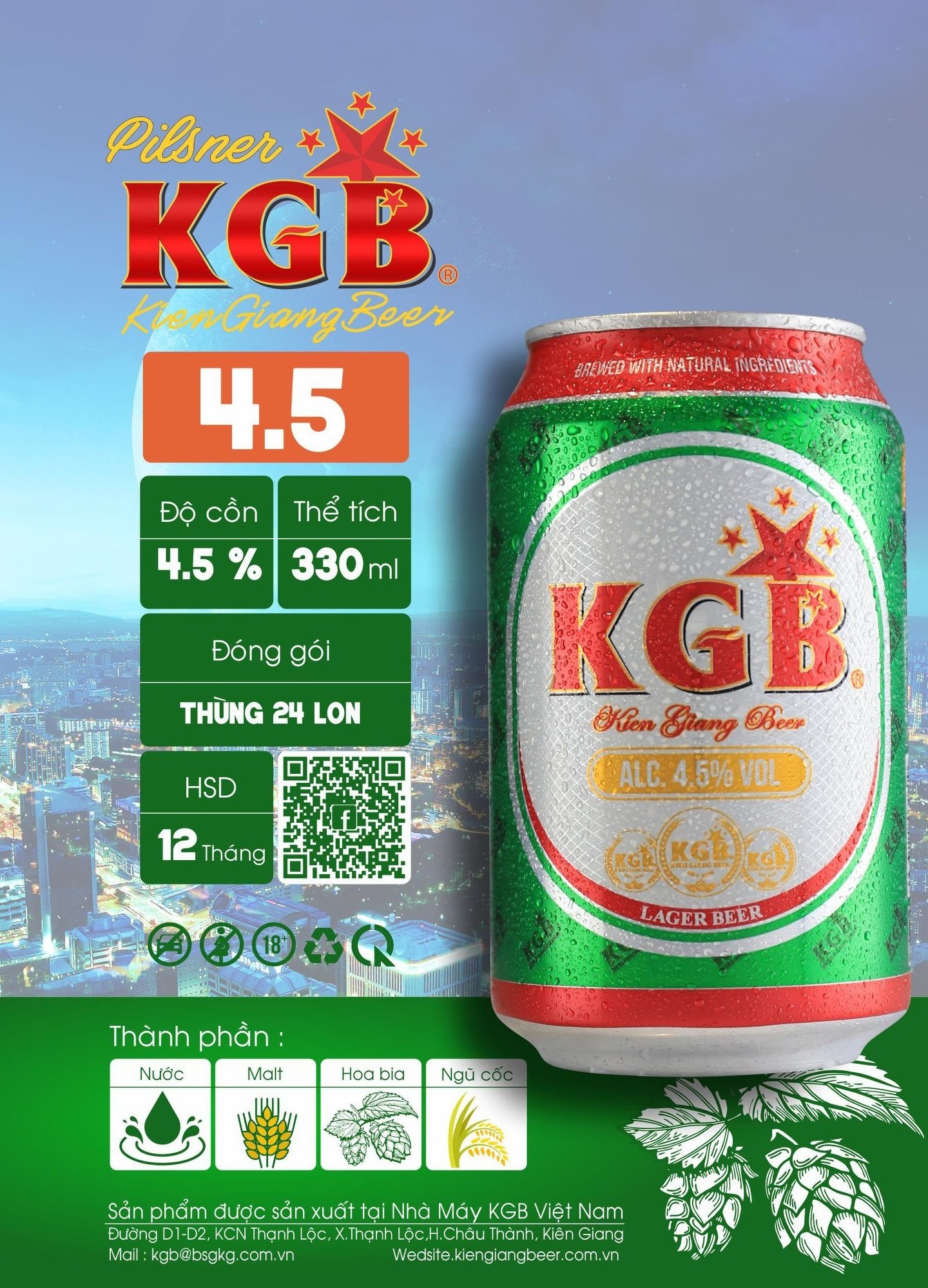 Bia KGB lon STD 4.5 vol