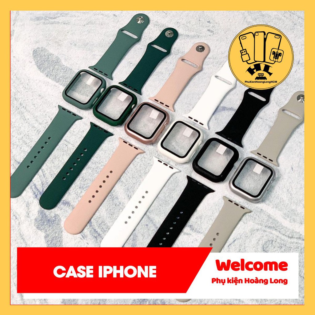 [HCM]Combo dây cao su và ốp viền full mặt dành cho Apple Watch - Phụ kiện Hoàng Long