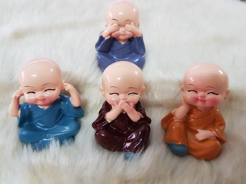 [HCM]Bộ Tượng 4 Chú Tiểu Vui Vẻ Tmark