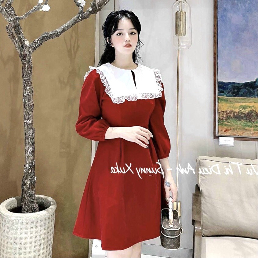 [HCM]Đầm nữ cổ bèo mẫu mới đi chơi tết dễ thương