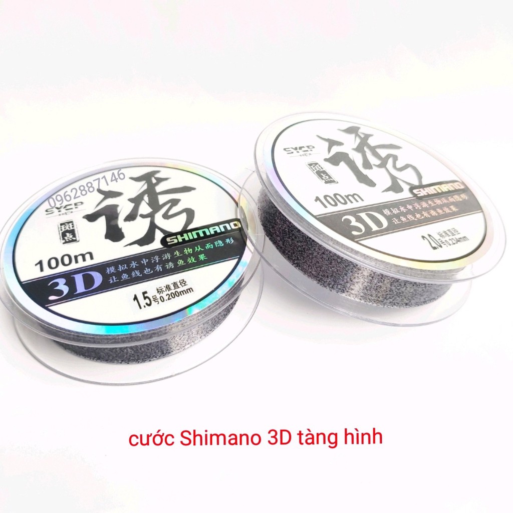cước câu cá cước thẻo trục shimanoo 3D tàng hình 100m