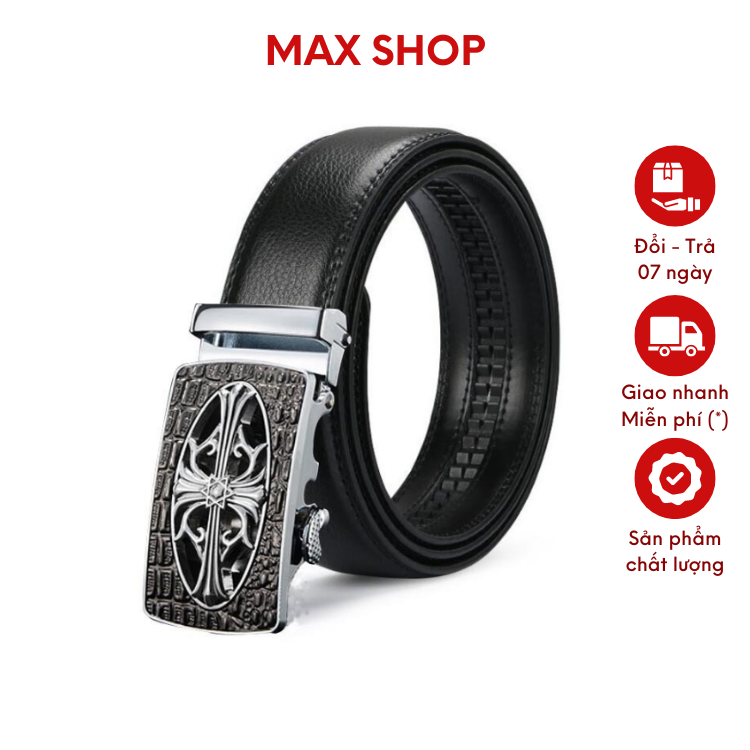 Thắt Lưng Nam Da Bò  Họa Tiết Cây Thánh Giá Thiết kế Tinh Xảo Đẹp Mắt