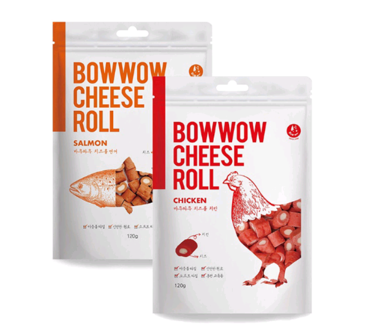 Snack phô mai cuộn Bowwow Cheese Roll cho chó 120g
