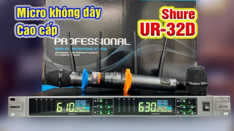 Micro Không Dây Thế Hệ Mới Micro Shure Micro Không Dây SHURE UR32D Chống Hú Hoàn Hảo. Hút Âm Cực Nhạy Chất Âm Sáng Giảm Tiếng Ồn Lọc Tạp Âm Cảm Biến Tự Ngắt Dùng Cho Karaoke Gia Đình Sân Khấu.