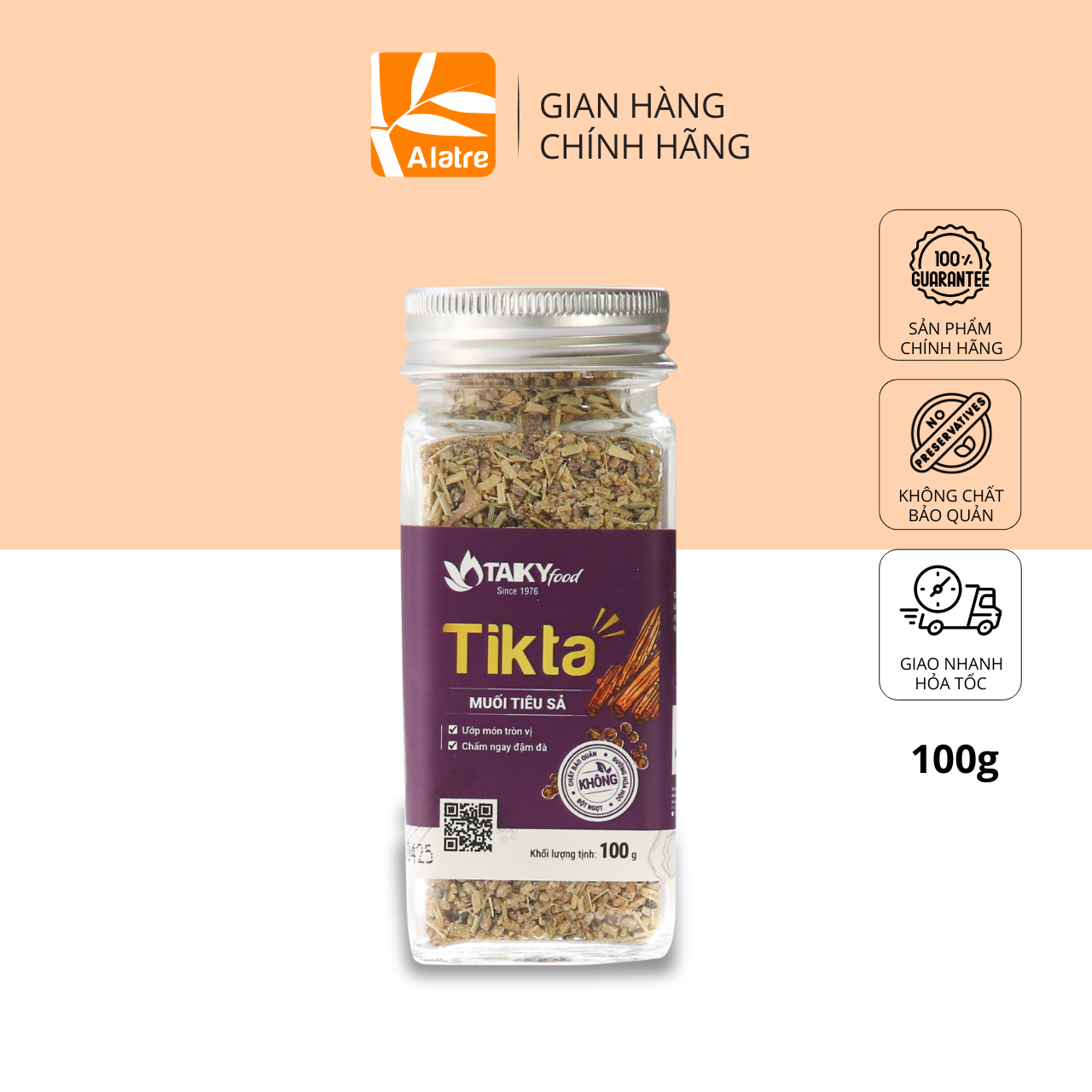 Hủ 100g tikta muối chấm thượng hạng tiêu sả