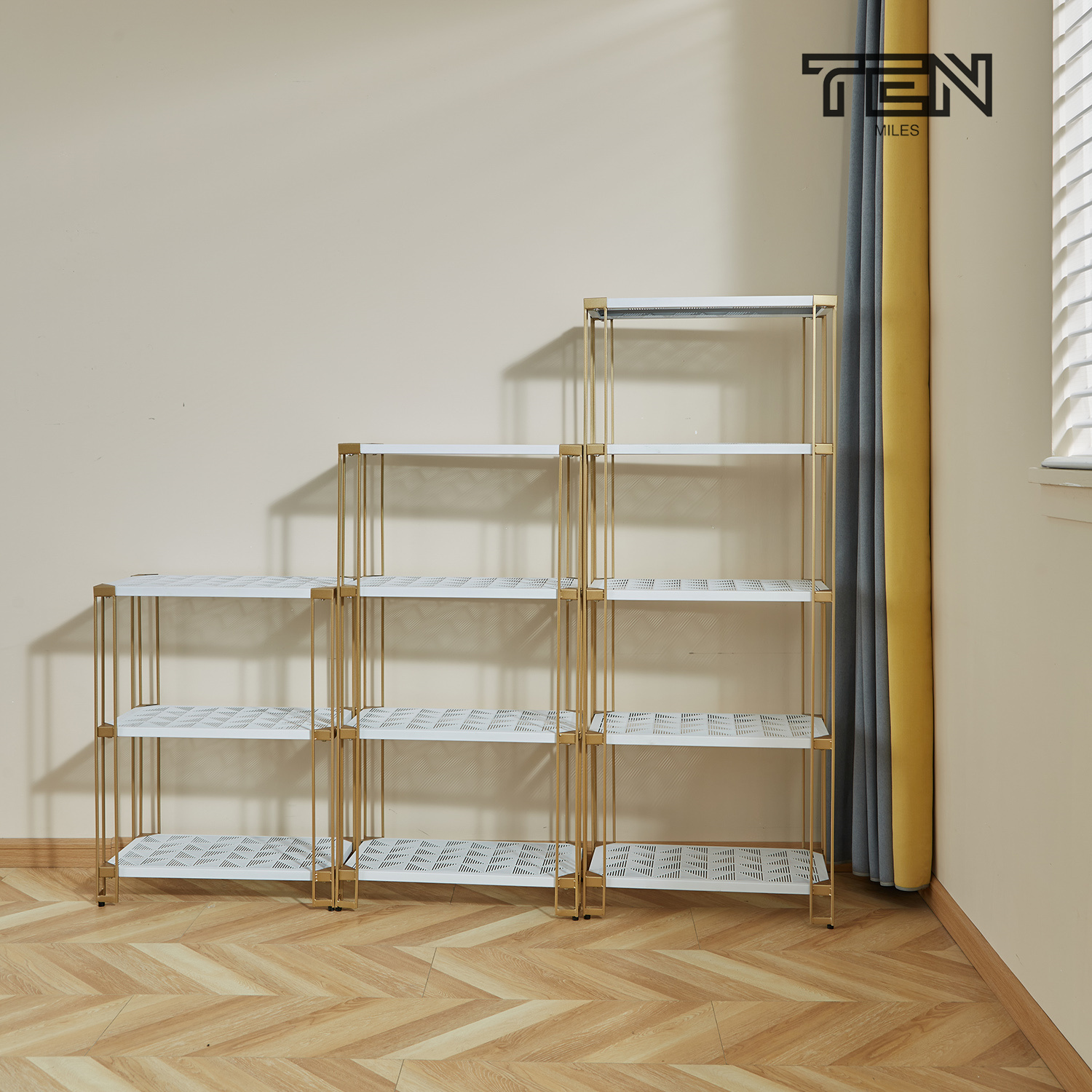 Giá để đồ nhiều tầng bằng sắt nghệ thuật, phong cách Bắc Âu sang trọng, hiện đại, kệ để đồ phòng khách
