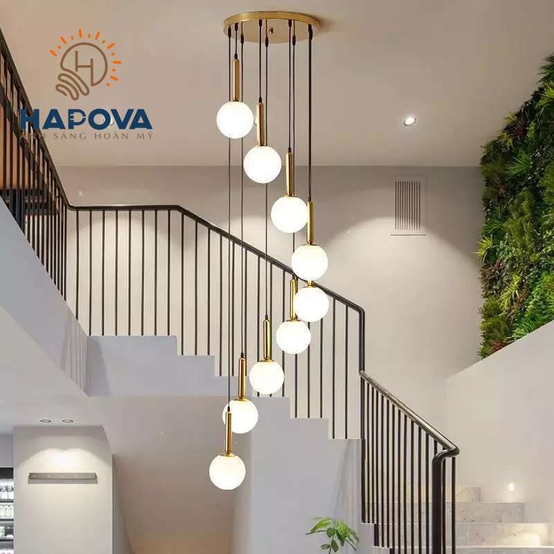 Đèn thả thông tầng trang trí phòng khách hapova erina 1036