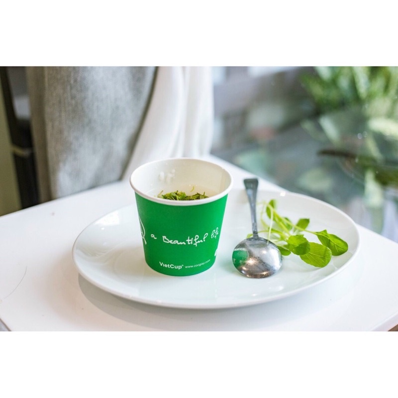 Set 100 cốc giấy/bát giấy/tô giấy đựng cháo, thực phẩm … 12Oz~480ml Vietcup giao màu ngẫu nhiên