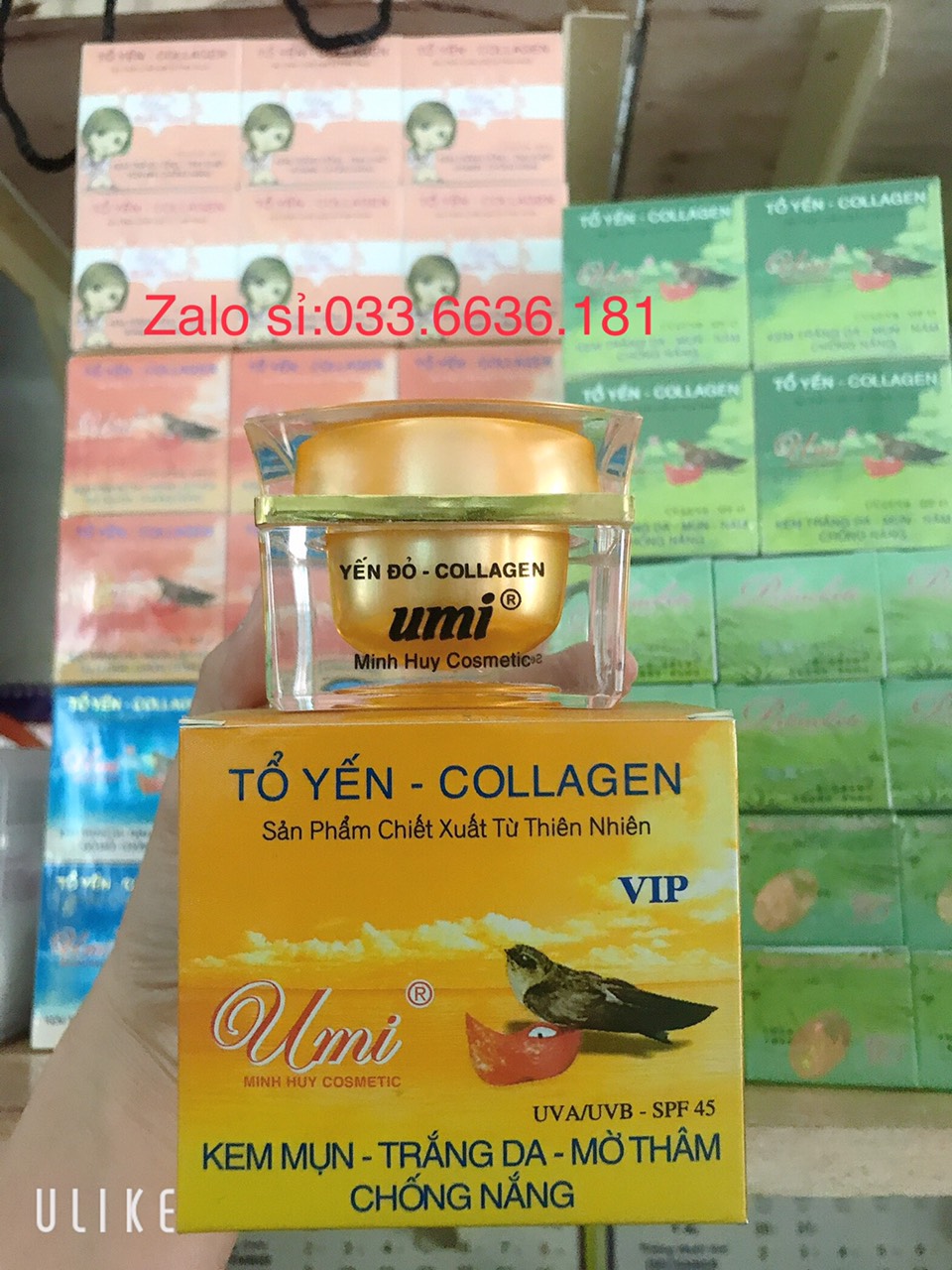 [ hủ lớn 25g ] kem umi yến đỏ collagen hết mụn-trắng da-mờ thâm-chống nắng hủ 25g chính hãng
