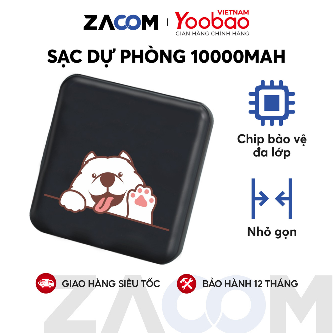 [HCM]Pin dự phòng Yoobao M4 mini 10.000 mAh 2 đầu vào 2 đầu 2 dùng cho điện thoại máy tính bảng