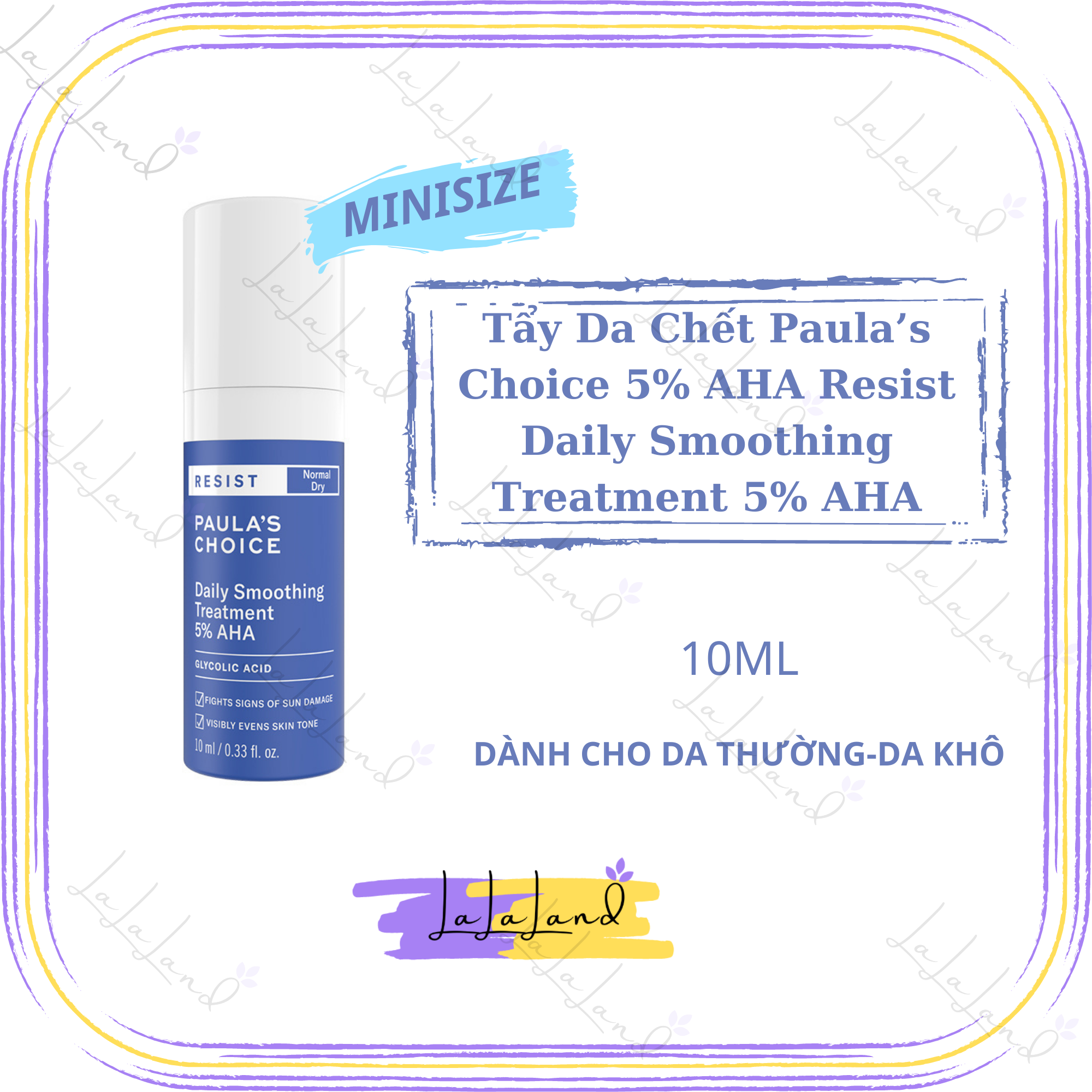 [HCM]Tẩy Da Chết Paula’s Choice 5% AHA Cho Da Thường Khô 50ml Resist Daily Smoothing Treatment 5% AHA