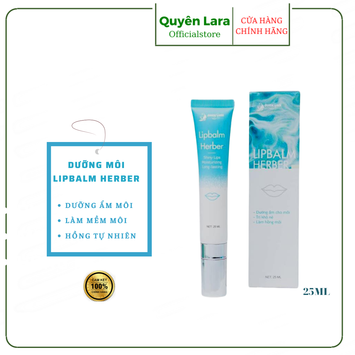 Dưỡng môi lipbalm herber quyên lara giúp dưỡng ẩm,làm dịu mềm và hồng môi chống khô nẻ 25ml