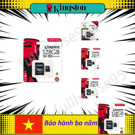 128gb 64gb 32gb 256 gb kingston memori kad micro sd class 10 chính hãng