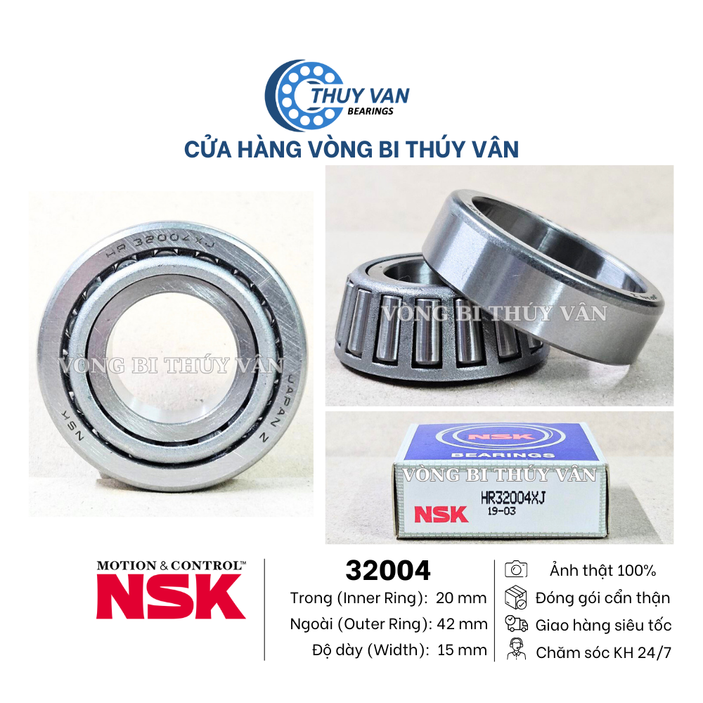 Vòng bi bạc đạn đũa côn 32004 32005 32006 32007 32008 32009 32010 32011 32012 32013 32014 32015 32016 32017 32018 hãng NSK