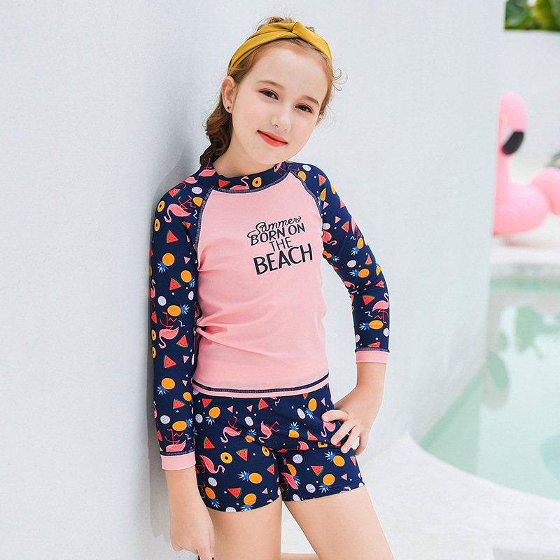 Quần áo bơi cho bé gái đẹp vải co giãn 4 chiều size bé từ 28-45kg