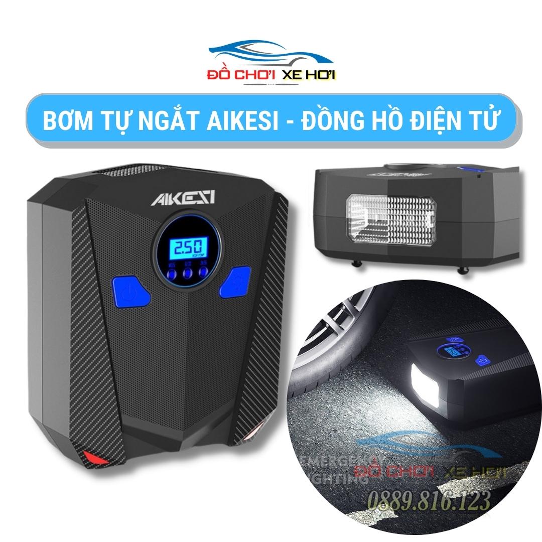 Bơm lốp ô tô xe hơi điện tử AIKESI, máy bơm lốp xe ô tô, máy bơm lốp xe hơi, máy bơm lốp ô tô đa năng, máy bơm lốp xe ô tô mini, Đèn Led đồng hồ hiển thị áp suất điện tử