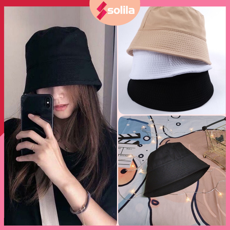 Mũ bucket nón vành cụp trơn phong cách ulzzang unisex - Solila.vn