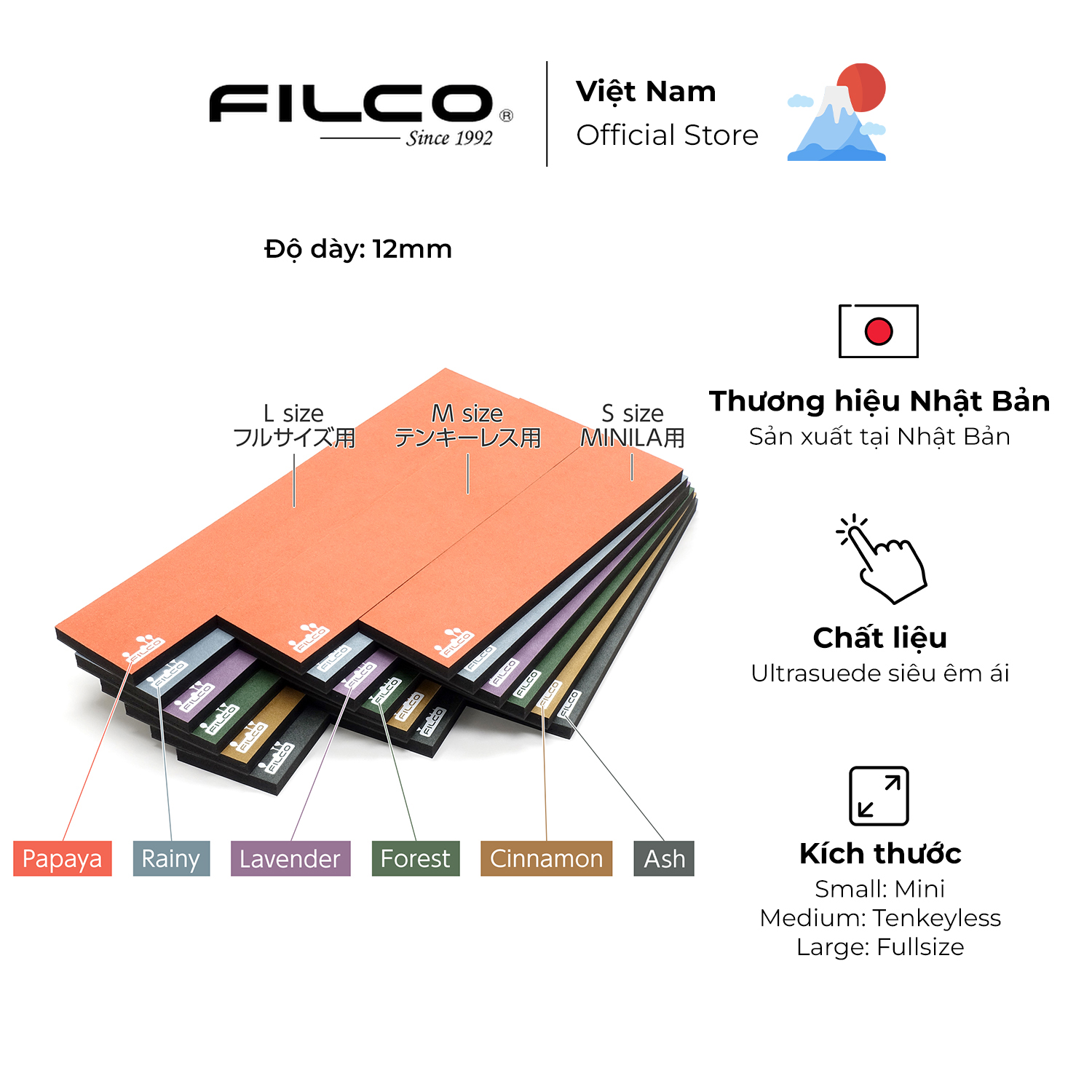 Kê tay bàn phím cơ Filco Macaron Majestouch wrist rest - Hàng Chính Hãng