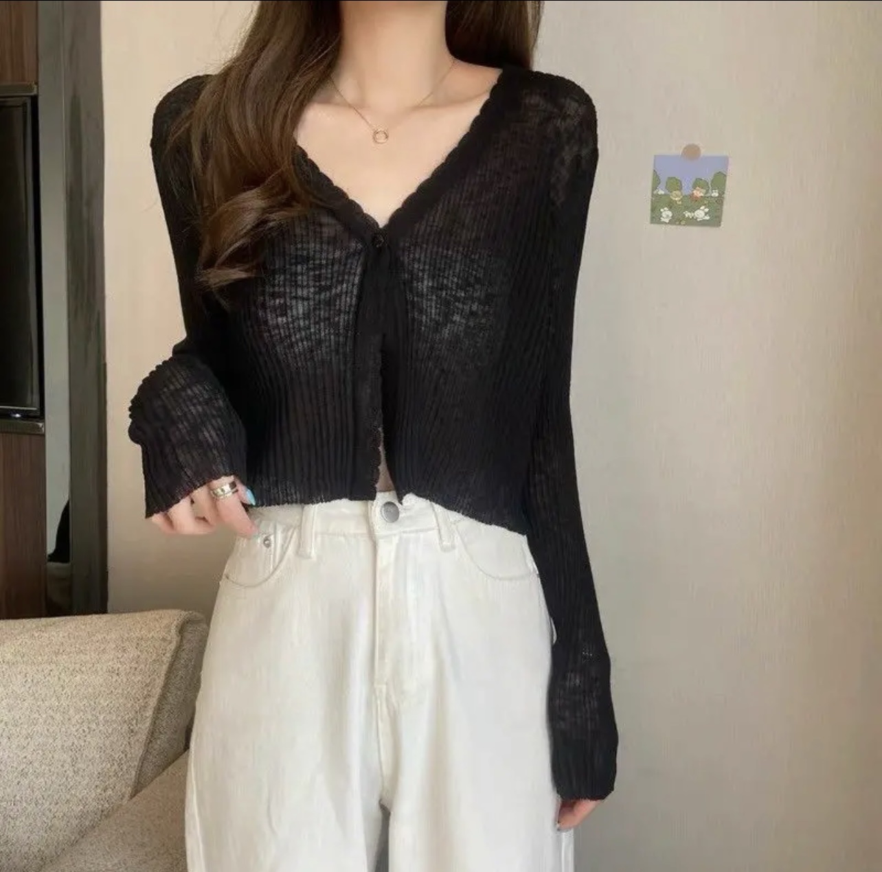 Áo khoác cardigan màu TSAK470 chất voan tơ mịn mát cao cấp loại 1