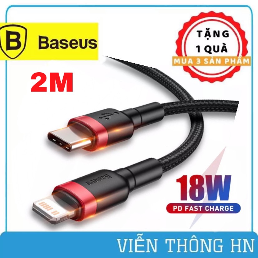 Dây sạc nhanh 2 cổng type c to lightning baseus cafule pd 18w - cáp sạc bọc dù chống gập gãy cho ip ipad