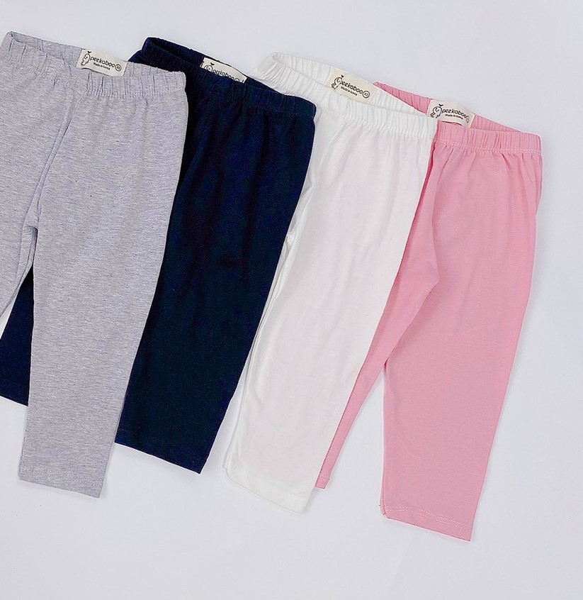 Set combo 3 quần dài legging mùa thu đông chất thun cotton cho bé gái từ 5 đến 16 kg, DUCK KIDS