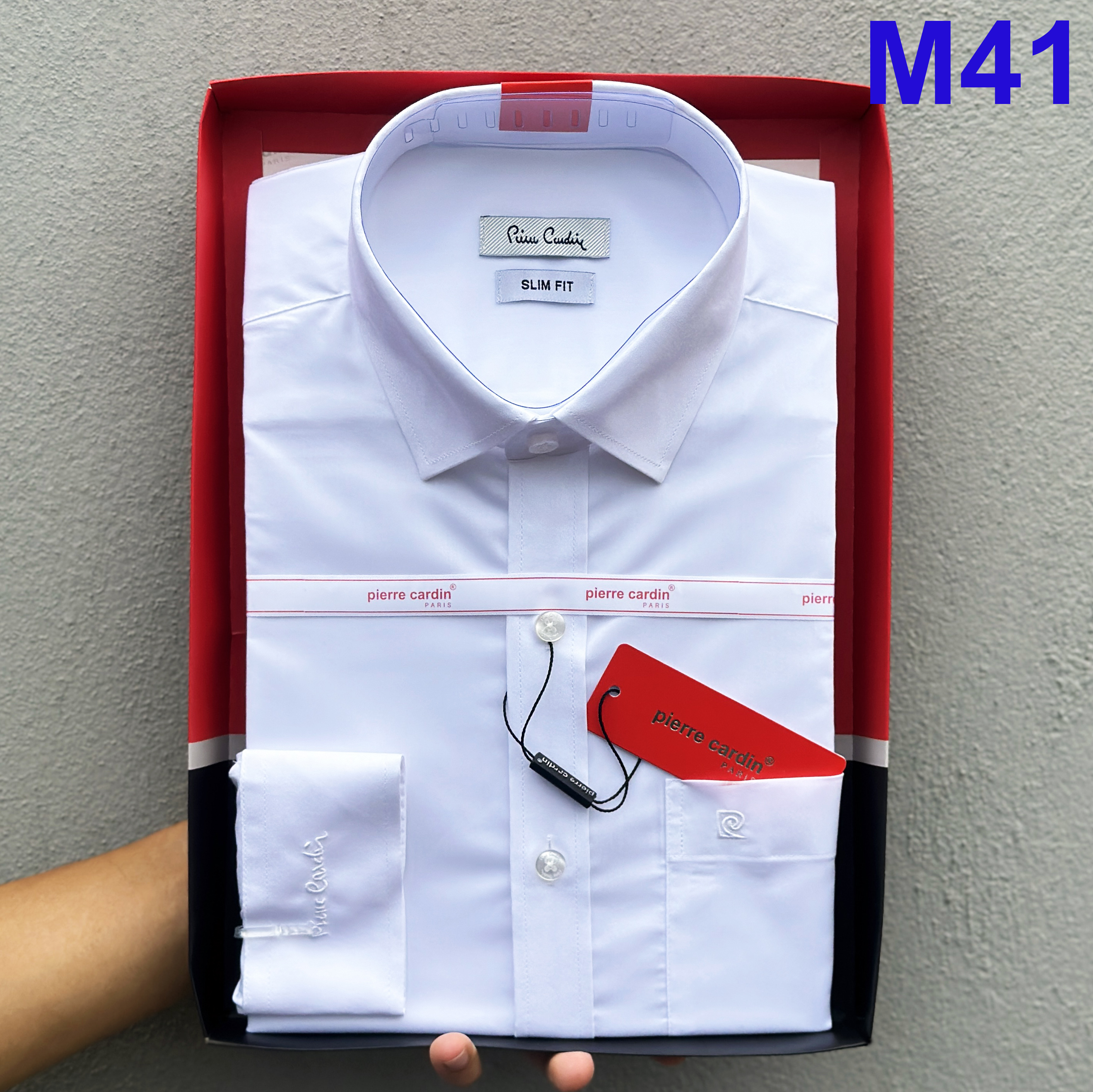  Áo Sơ Mi Nam Sơ Mi Trắng Thêu Logo Trắng Dài Tay Sơ Mi Nam Pierre Cardin Mẫu Hàn Quốc 