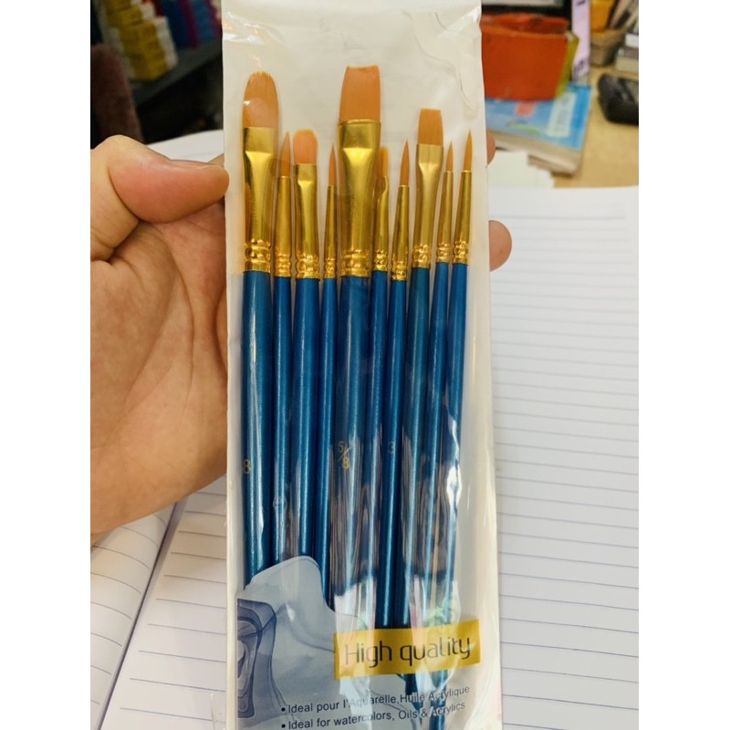 Bộ Bút Vẽ Màu Nước (10Chiếc) Bộ Cọ Vẽ Màu