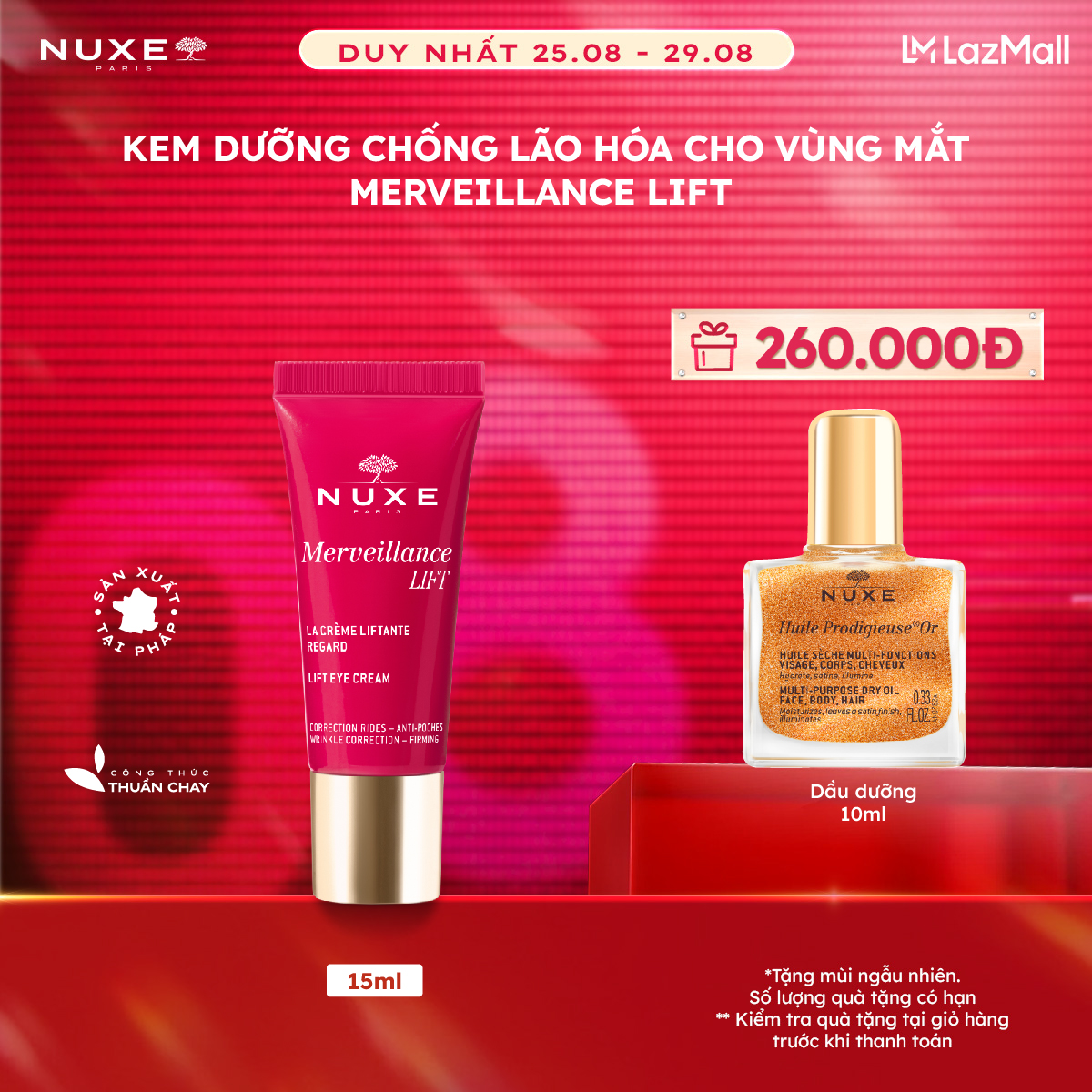Kem dưỡng nâng cơ và chống lão hóa chuyên sâu cho vùng mắt NUXE Merveillance LIFT Lift Eye Cream 15ml