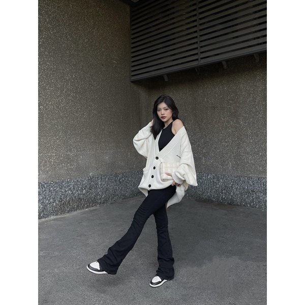 Knit “@sentinials” cardigan áo cardigan len