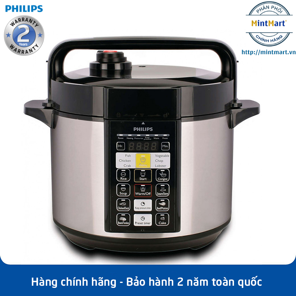 Áp suất điện tử philips hd2136/66 5 lít 900w - bản tiếng việt - hàng chính hãng - bảo hành 2 năm toàn quốc