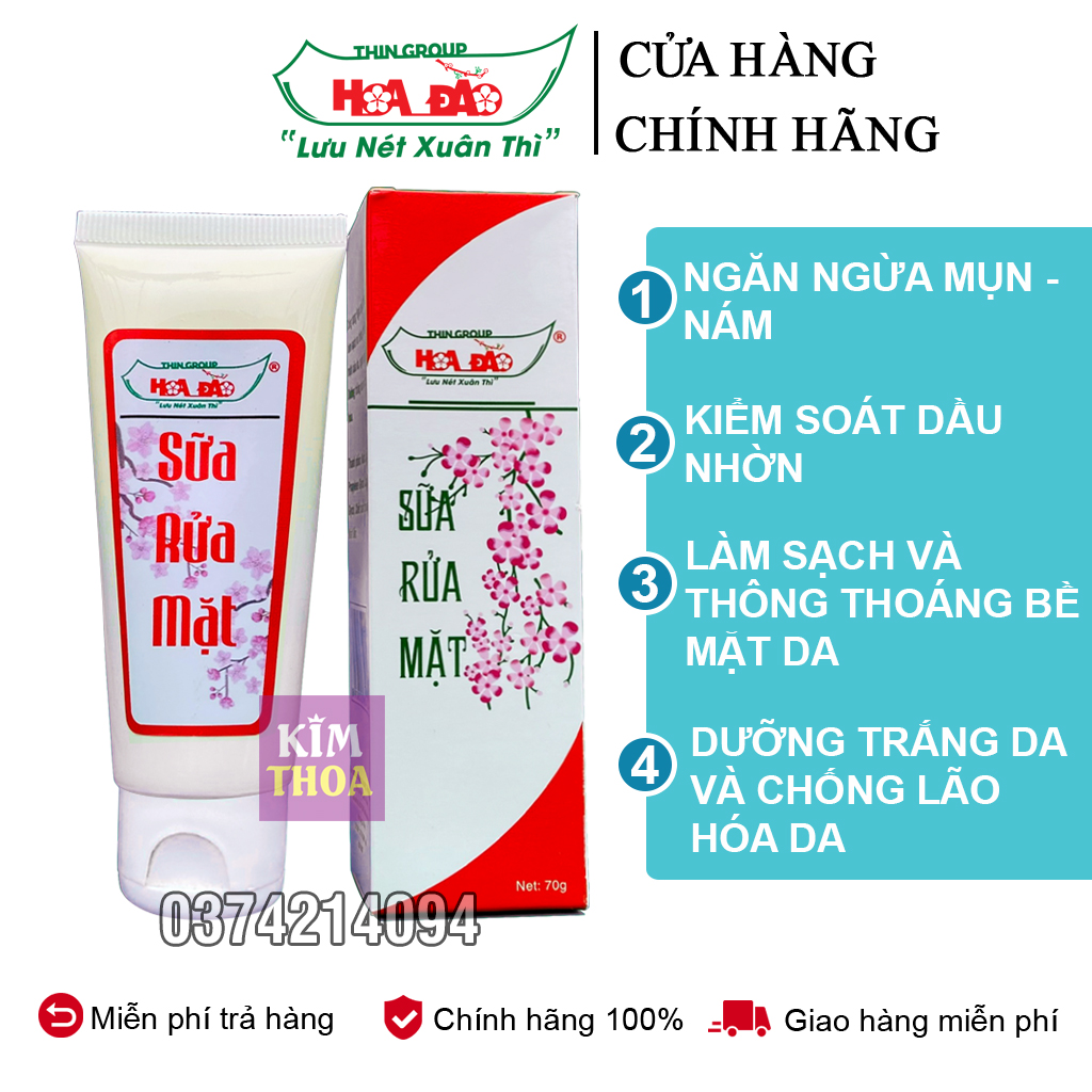 Sữa rửa mặt trà xanh Hoa Đào Thingroup chính hãng