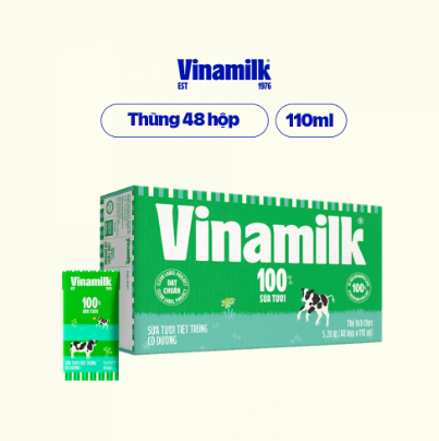 Vinamilk flavored milk with sugar - 48 boxes of 110ml