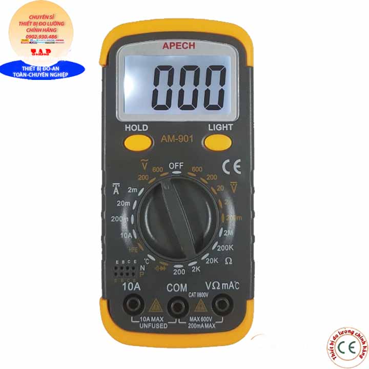 HCMApech AM-901 Đồng hồ vạn năng bỏ túi APECH AM 901 đo điện áp ac dc dòng