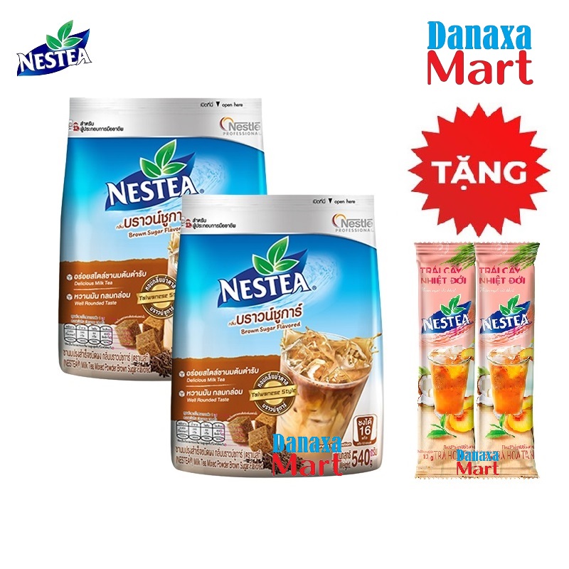 Combo 2 gói trà sữa nestea 600g + tặng gói trà nestea vị hoa quả 12g