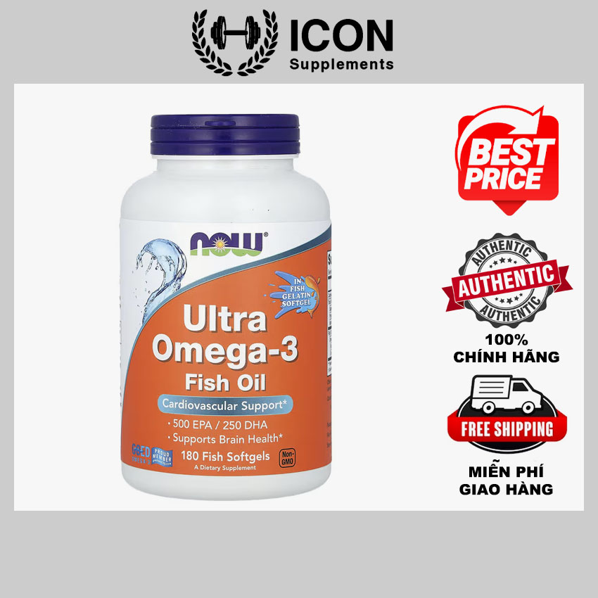 Viên Dầu Cá NOW ULTRA OMEGA 3 (180 viên)