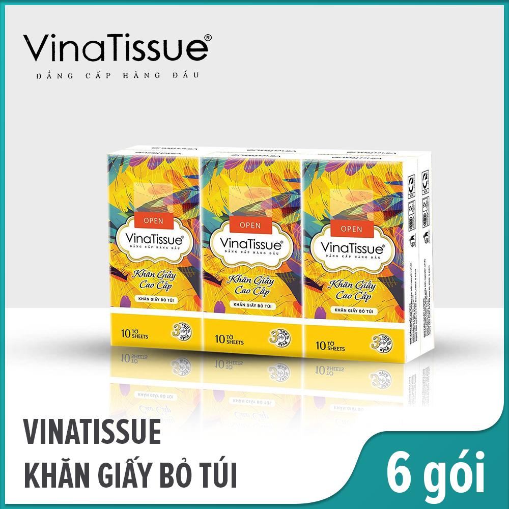 Lốc 6 Gói khăn giấy bỏ túi Vinatissue - Gói 10 tờ