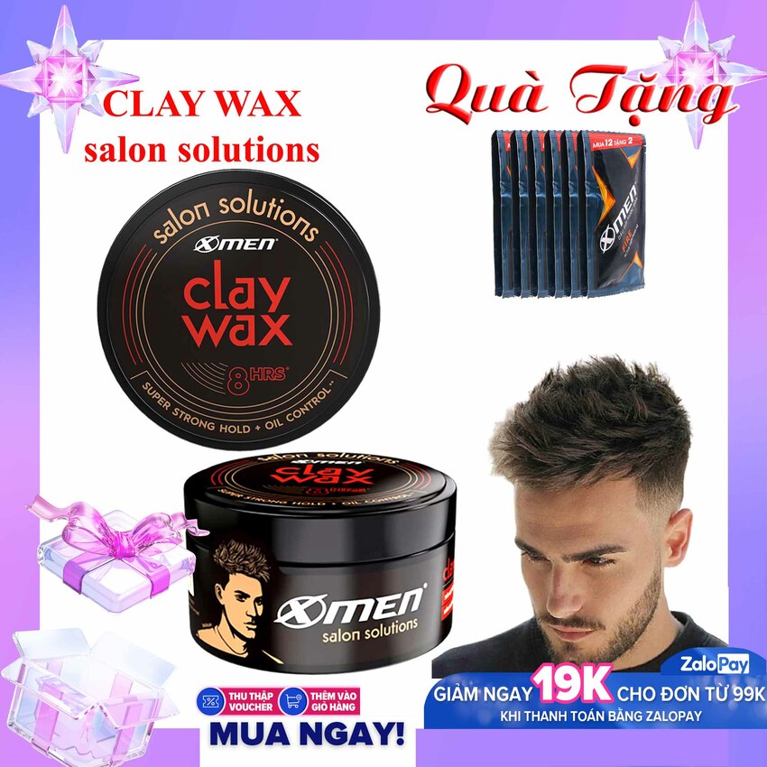 Sáp Đất Sét Xmen Salon Solutions Clay Wax 70g - Sáp Xmen Salon Solutions - Clay Wax 70g - Wax Salon Xmen [TẶNG NGAY] 3 Gói Dầu Gội X-Men
