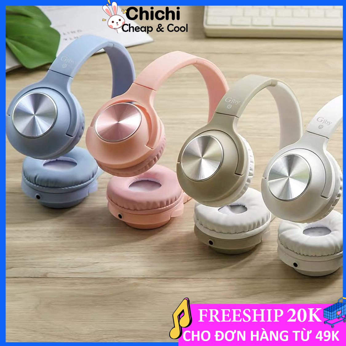 [ Chính Hãng ] Tai Nghe Chụp Tai Cute GJby GJ106Thiết kế tai nghe hoạt hình dễ thươngmàu sắc tươi sáng và các chi tiết tinh tế.Tương thích với MobieLaptopPc nghe nhạc hay đàm thoại chuẩn giá rẻ.