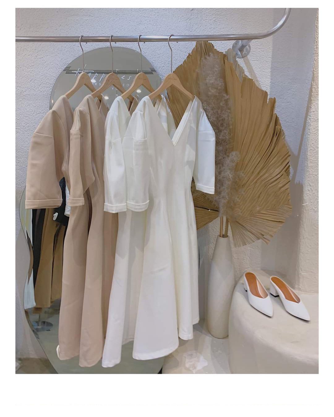 [HCM]Đầm Thiết Kế Tay Lỡ Phồng Cổ Tim 8 Mảnh