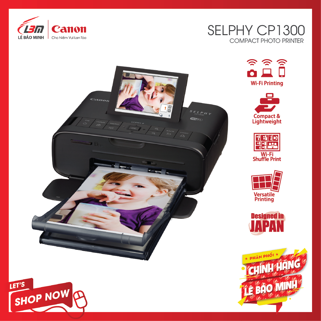 [Trả góp 0%]Máy In Ảnh Canon Selphy CP1300 - hàng chính hãng Lê Bảo Minh