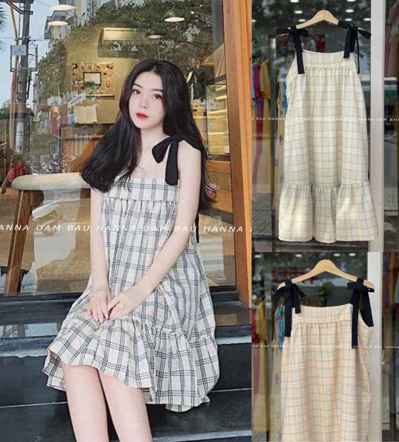 [Size 40-100kg] Đầm bầu 2 dây big size mặc ở nhà mặc đi chơi tùng đuôi cá dễ thương cho bầu trẻ có vải mát thấm mồ hôi tốt có túi bên sườn