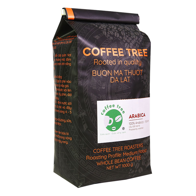 Cà phê Hạt Arabica Cầu Đấtnguyên chất 100% Coffee Tree thơm nồng, vị nhẹ