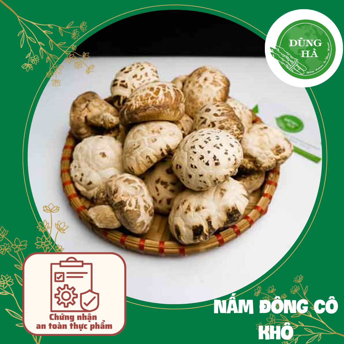 Nấm đông cô khô - nấm to - ngọt thịt - loại ngon