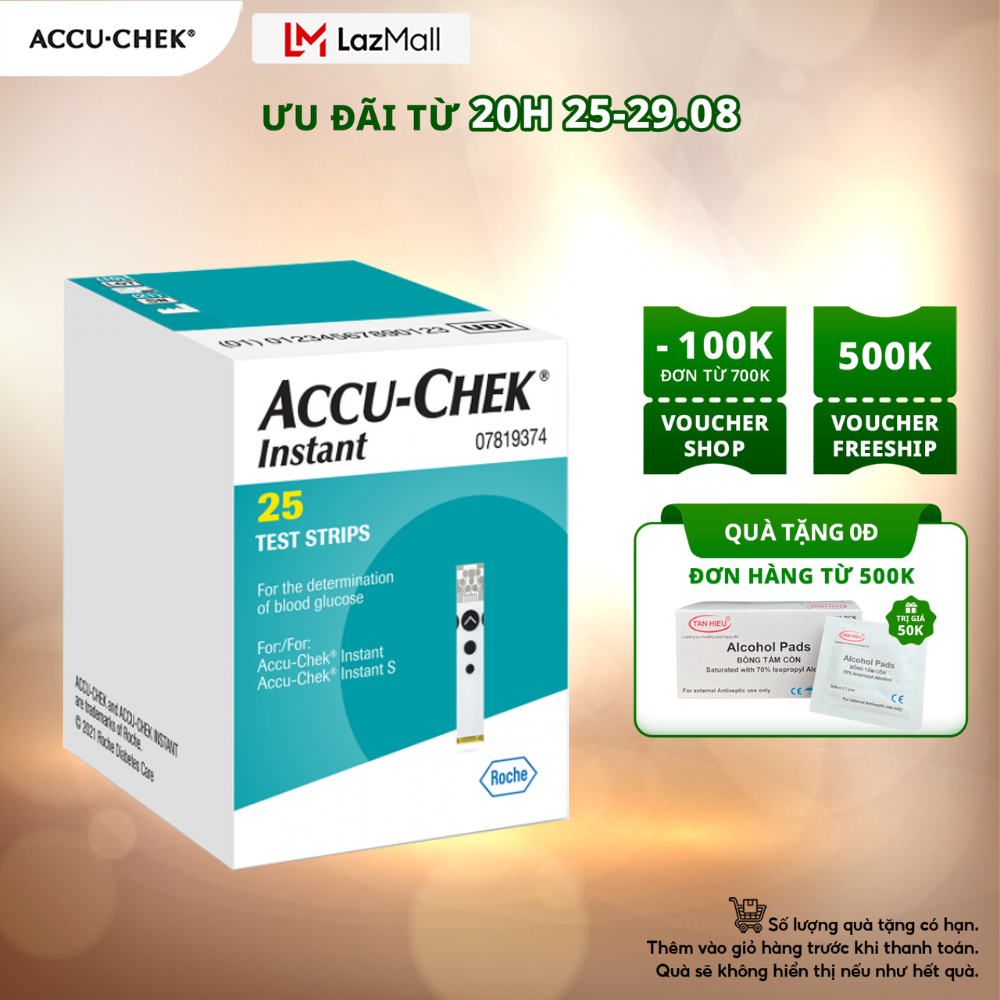 Hộp 25 que thử đường huyết accu-chek® instant