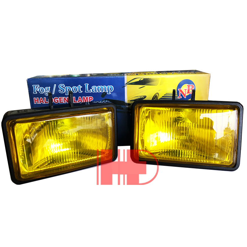 2 Đèn gầm Đài Loan Cao Cấp Thủy TInh Vàng/trắng - H3-12V - 55W Vuông 5515